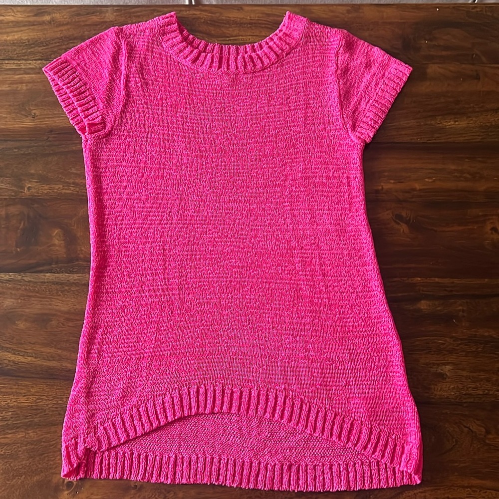 Colorful bright pink knitted cotton top by Michael kors. Small. New no tags